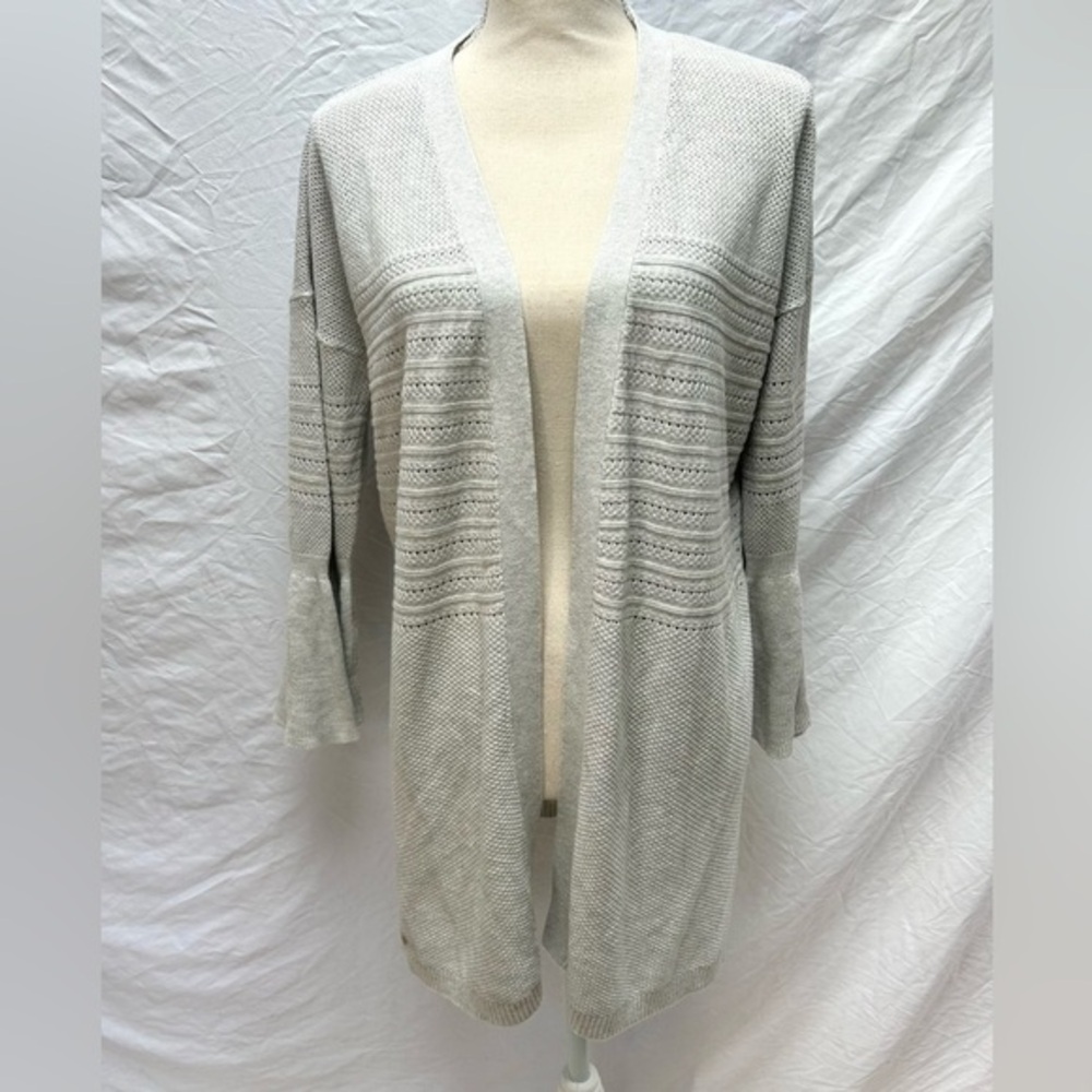 Anthropologie Open Front Lightweight Grey‎ Bell Sleeve Cardigan Small
